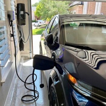 breez ev charger plugged in